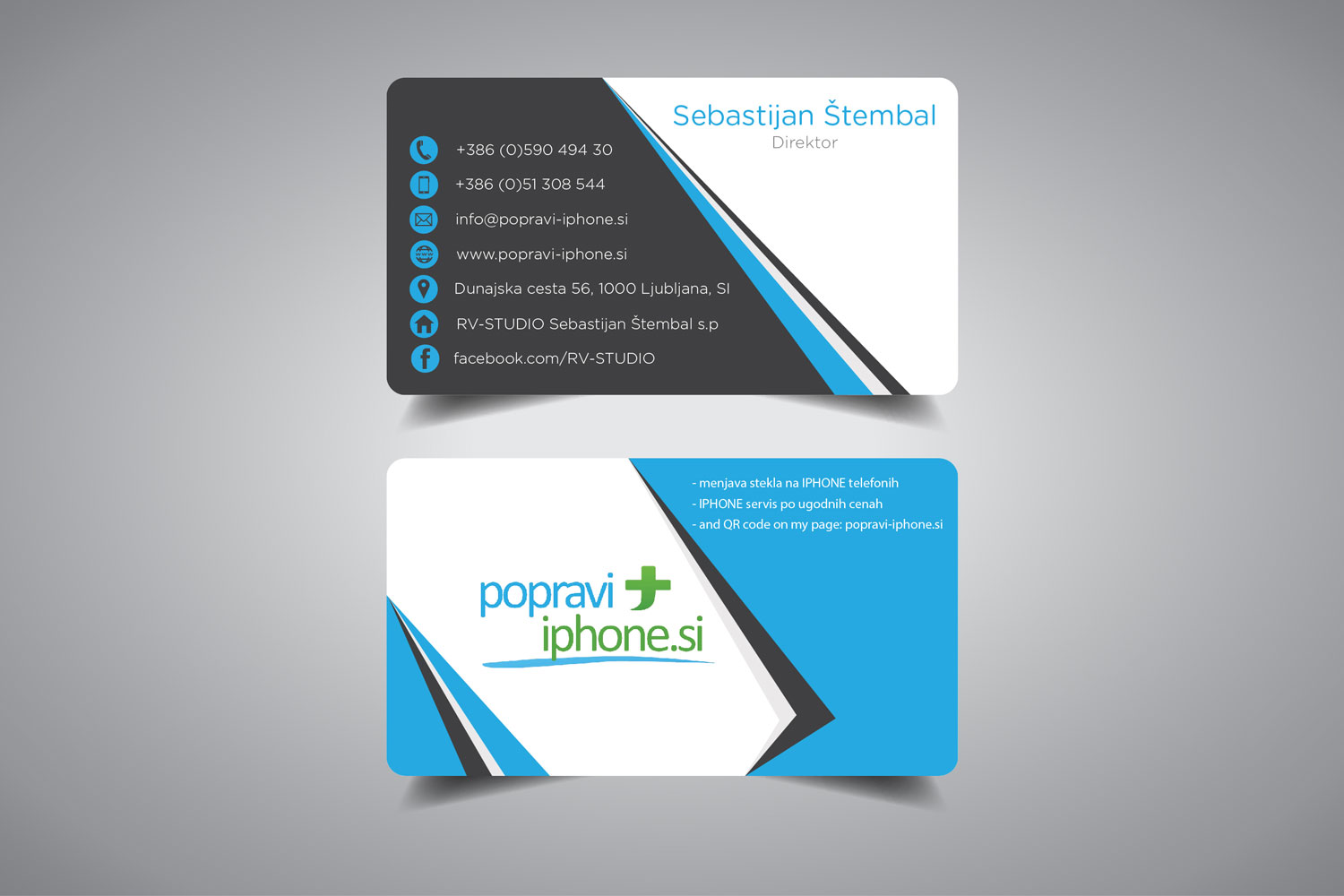 Business Card Design by promax58 for RV-STUDIO, Sebastijan ?tembal, s.p. | Design #14375302