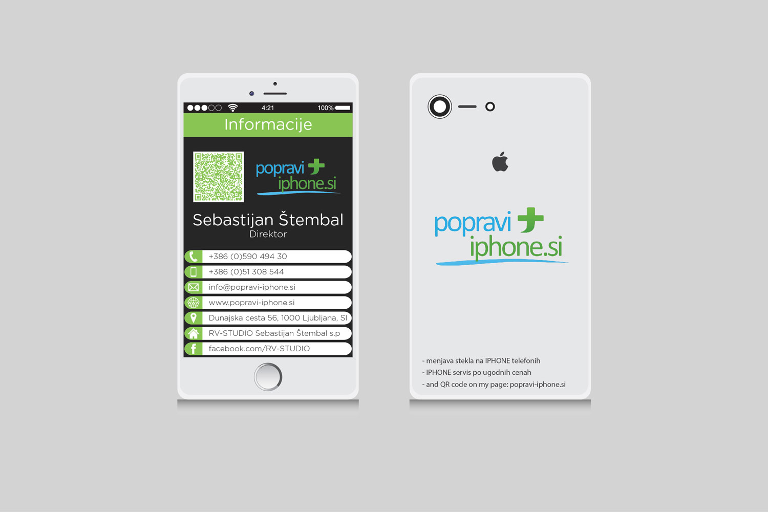Business Card Design by promax58 for RV-STUDIO, Sebastijan ?tembal, s.p. | Design #14385870