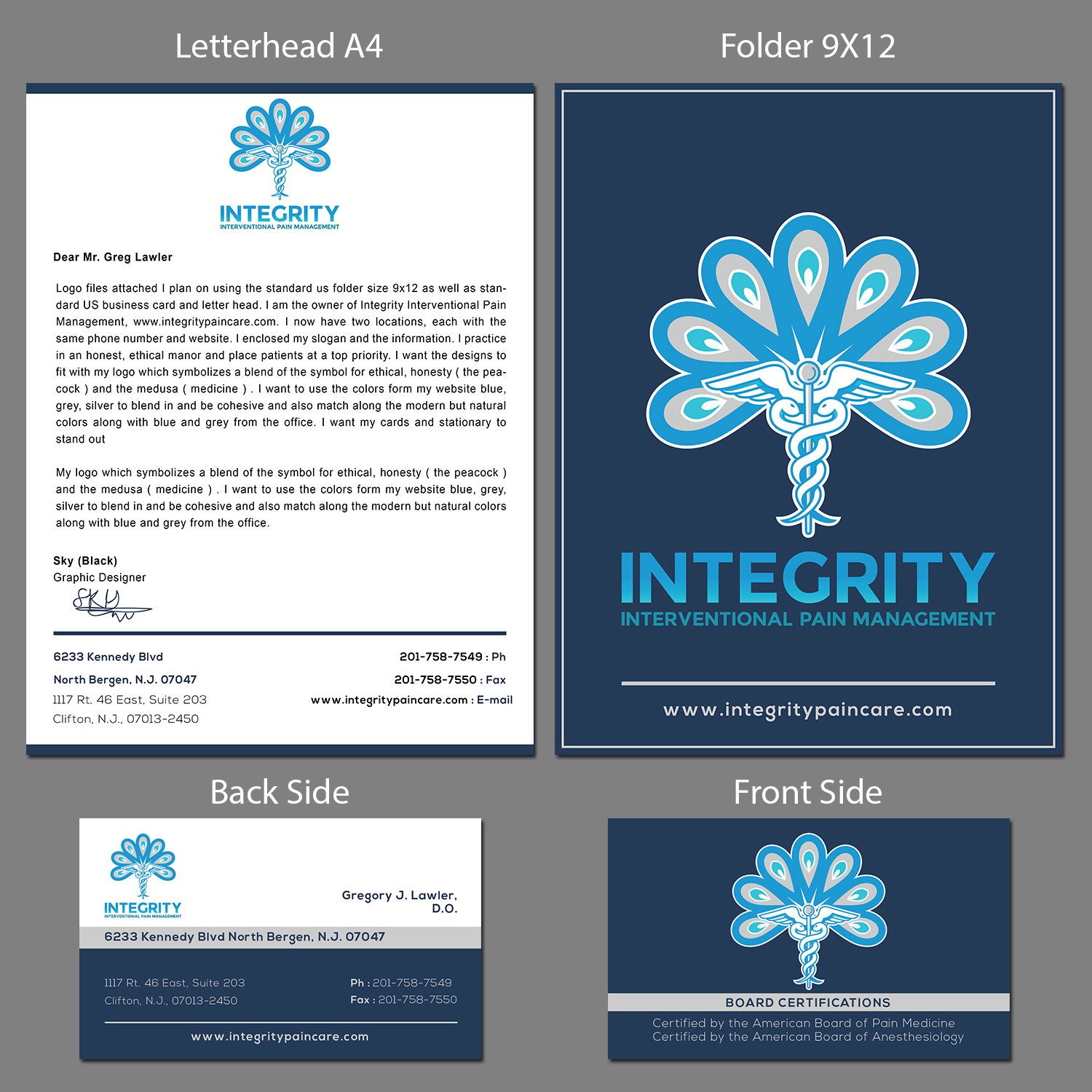 Diseño de Papelería por Your_Design para Integrity Interventional Pain Management | Diseño #14445488