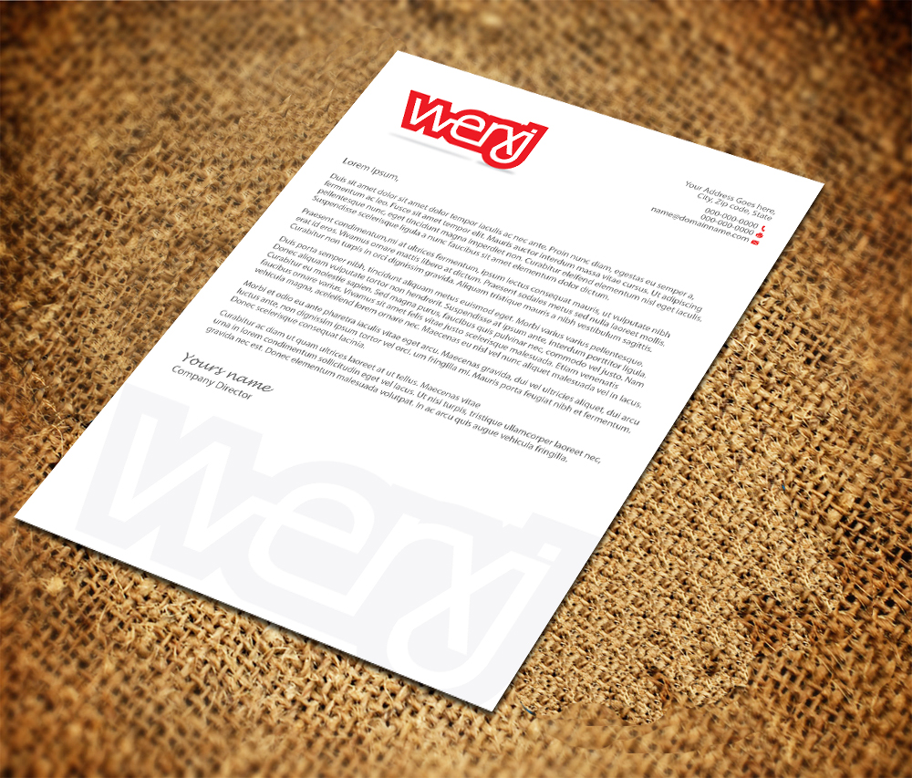 Letterhead Design by Sarmishtha Chattopadhyay_loginchange for werxj | Design #2527737