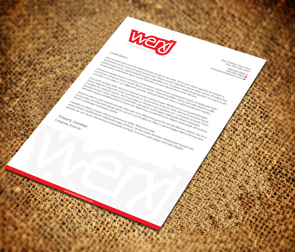 Letterhead Design by Sarmishtha Chattopadhyay_loginchange for werxj | Design #2527796