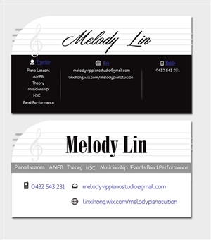 Melody VIP Piano Tuition | Visitenkarten-Design von Adylhere
