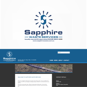 Sapphire Waste Services  locally owned & operated  0438 924 408 www.sapphirewaste.com.au | Logo Design by south door