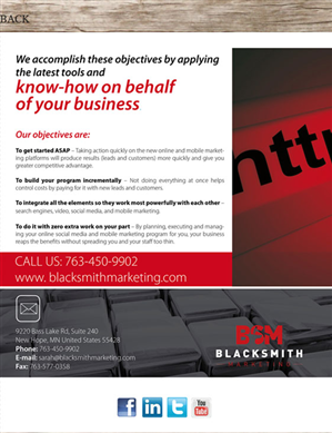 Brochure Design by san011 for Blacksmith Marketing | Design: #569833
