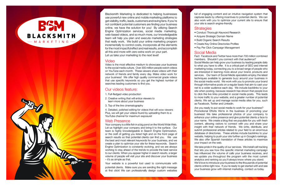 Brochure Design by MasterMind for Blacksmith Marketing | Design #571215