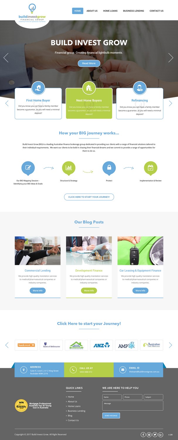 Web Design by pb for Build Invest Grow  | Design #14413985