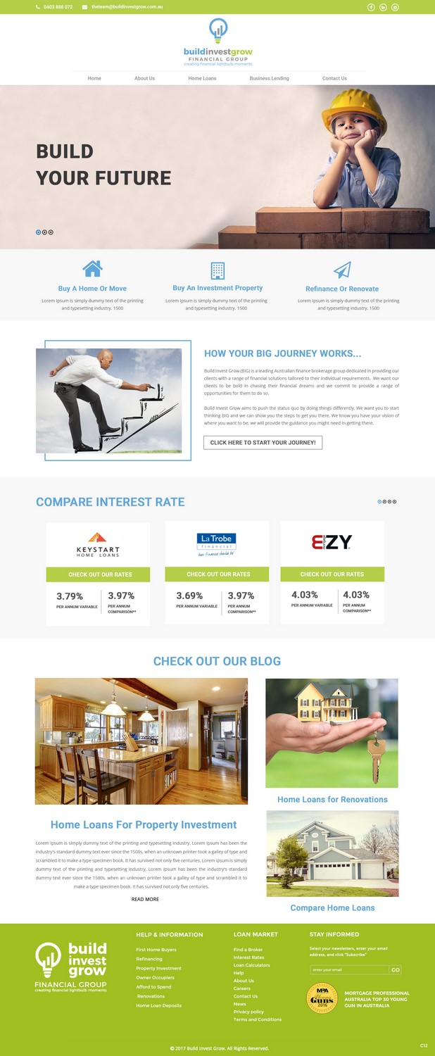 Web Design par pb pour Build Invest Grow  | Design #14413989