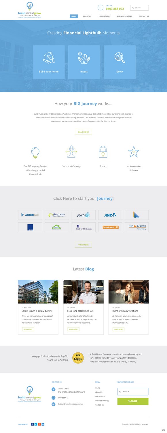 Web Design by pb for Build Invest Grow  | Design #14413996