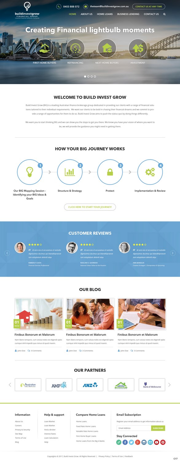 Web Design by pb for Build Invest Grow  | Design #14414000