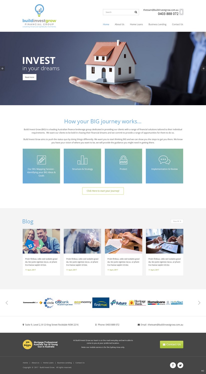 Web Design by pb for Build Invest Grow  | Design #14414012