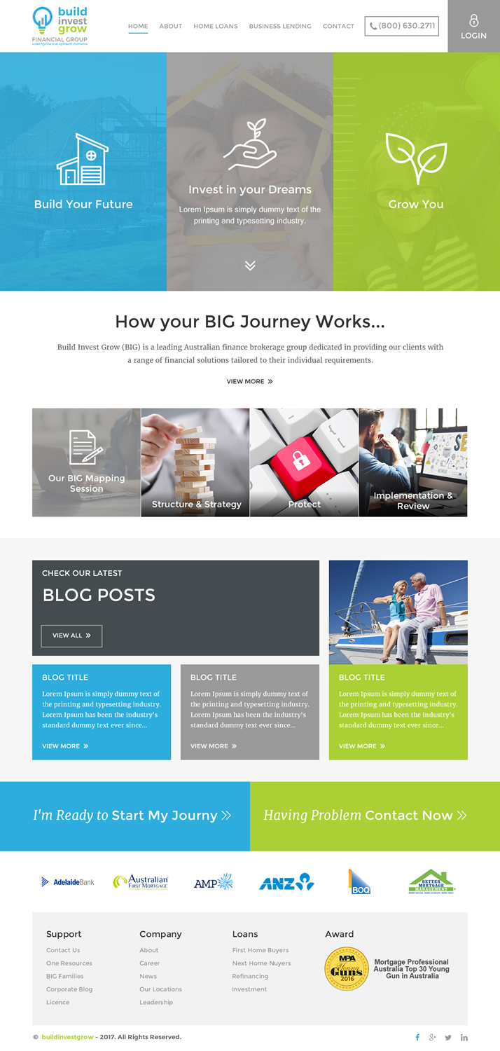 Web-Design von rightway für Build Invest Grow  | Design #14411169