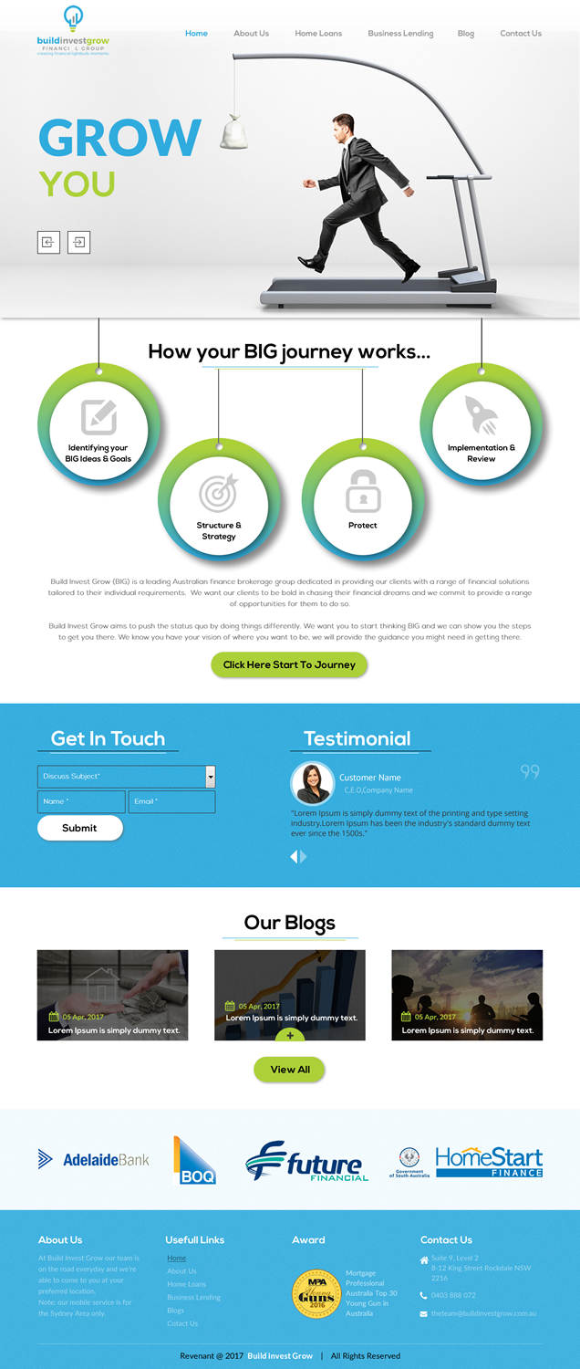 Web Design by rightway for Build Invest Grow  | Design #14411171