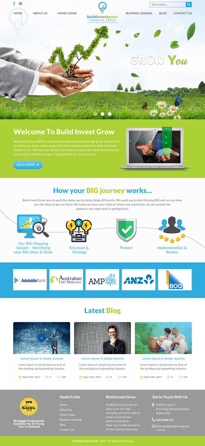 Web Design by rightway for Build Invest Grow  | Design #14411187
