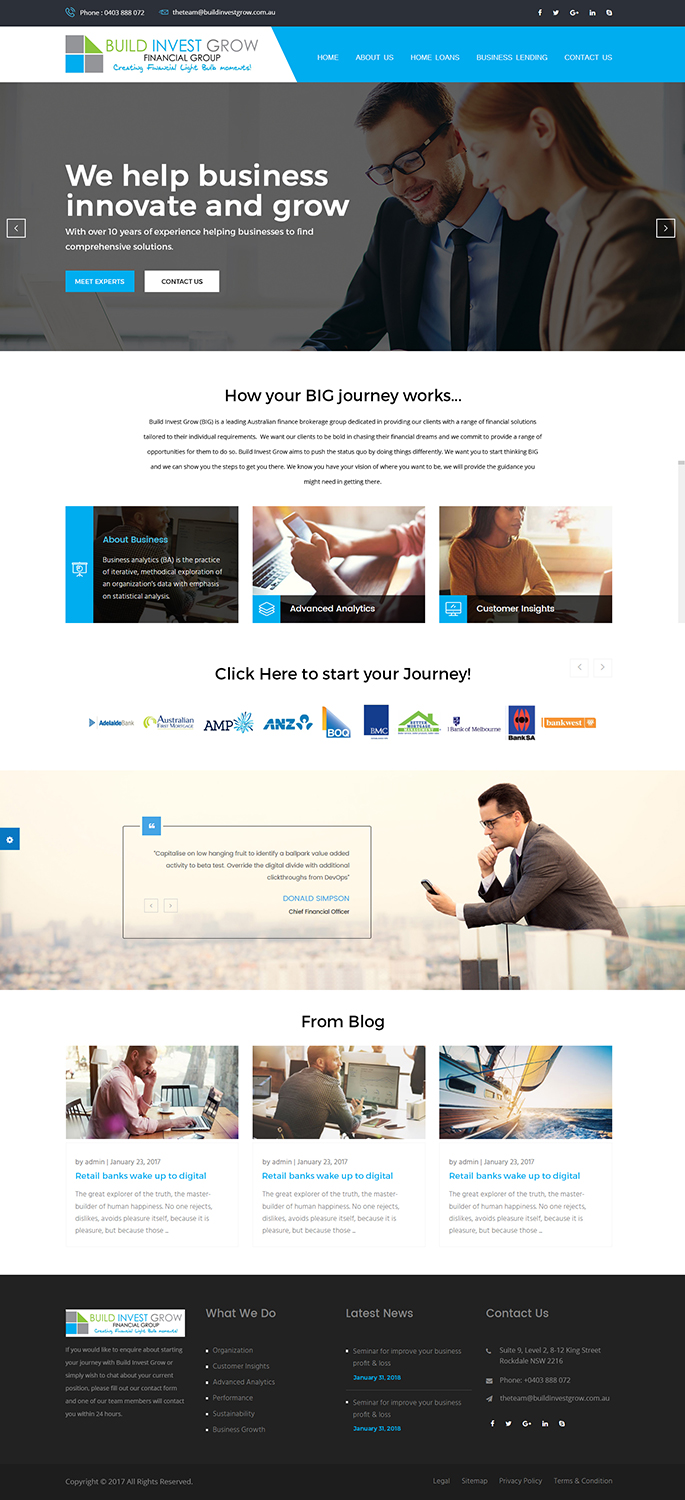 Diseño Web por Xclusive Designers para Build Invest Grow  | Diseño #14410918