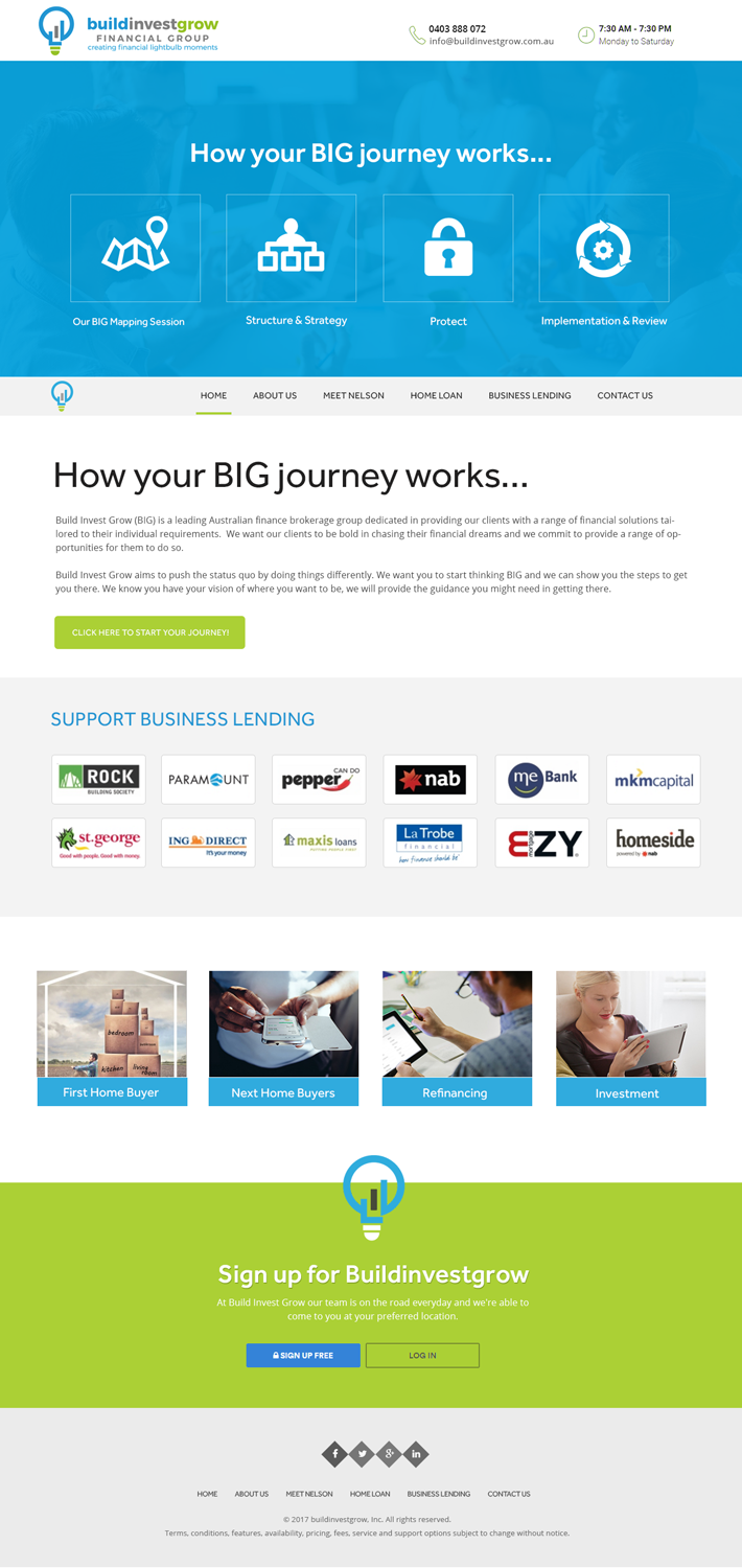 Diseño Web por Xclusive Designers para Build Invest Grow  | Diseño #14503419