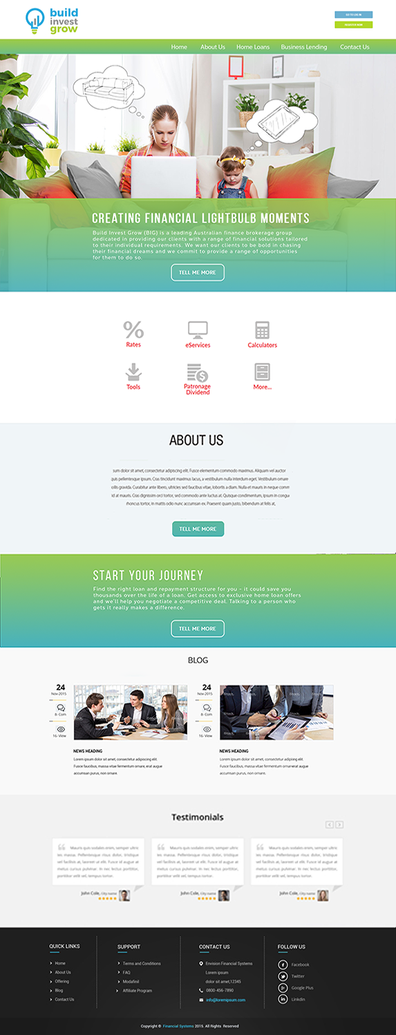 Web Design par quachystuff pour Build Invest Grow  | Design #14511980