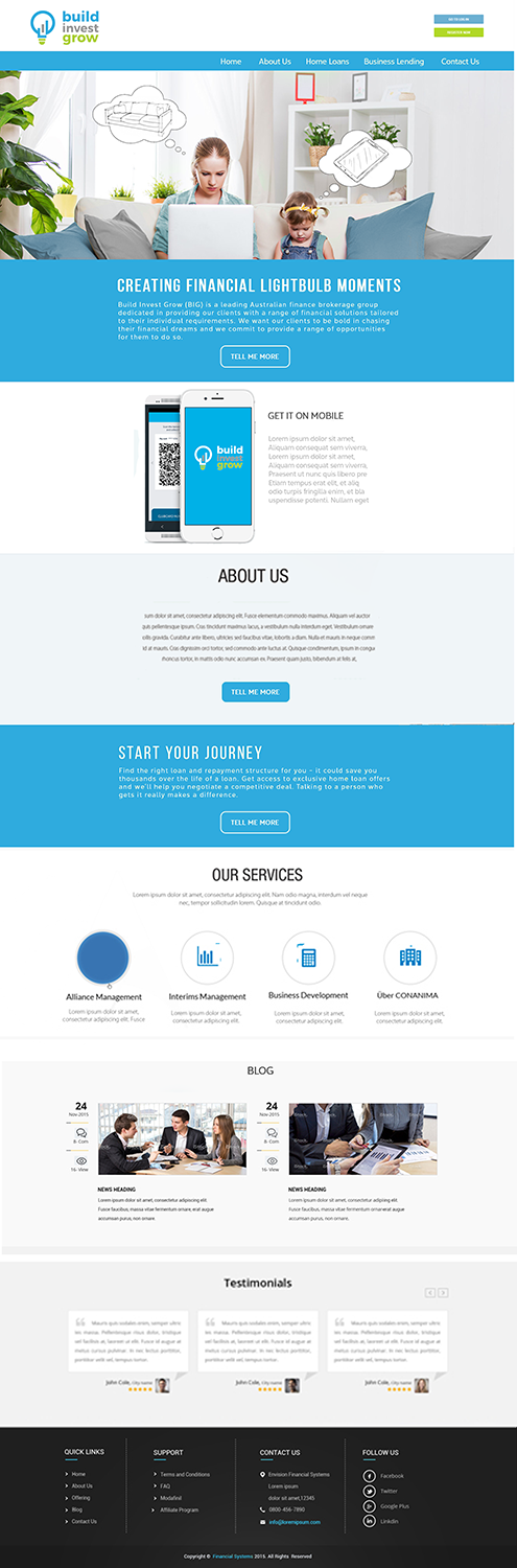 Diseño Web por quachystuff para Build Invest Grow  | Diseño #14522342