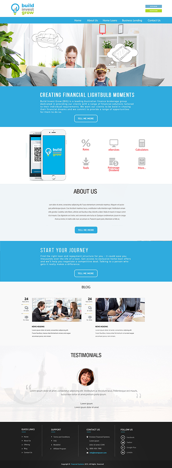 Web Design by quachystuff for Build Invest Grow  | Design #14522343