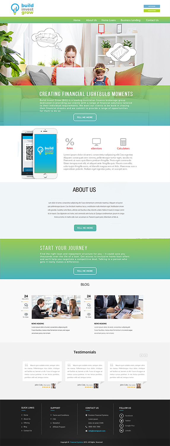 Web Design by quachystuff for Build Invest Grow  | Design #14522354