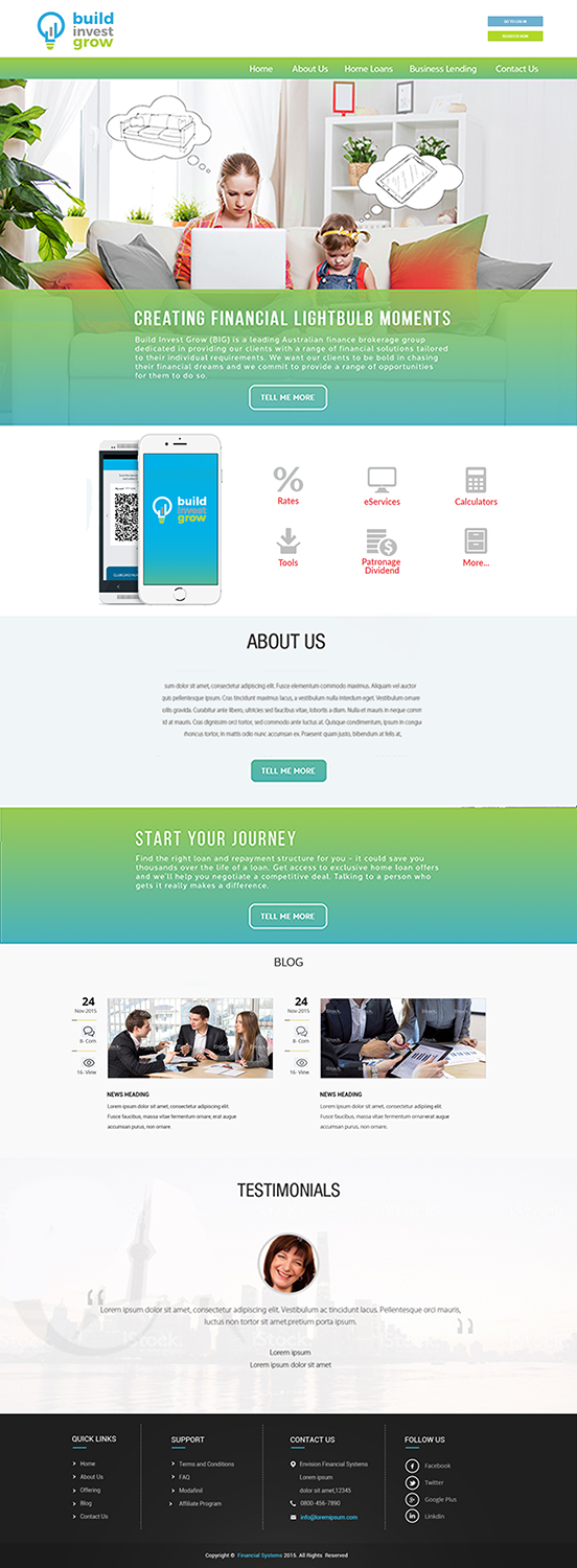 Web Design par quachystuff pour Build Invest Grow  | Design #14522355