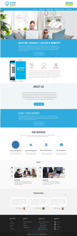 Web Design by quachystuff for Build Invest Grow  | Design: #14522358