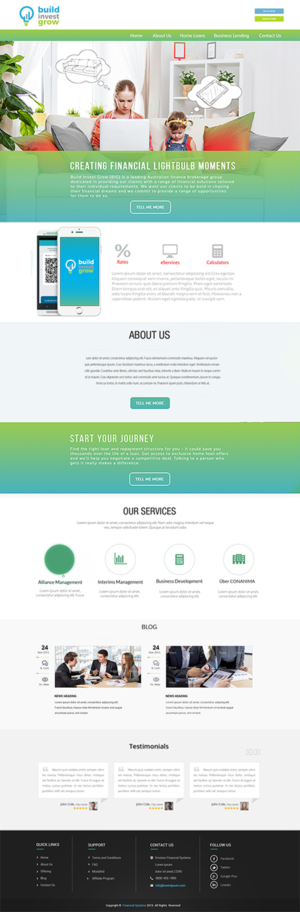 Web Design by quachystuff for Build Invest Grow  | Design: #14522377