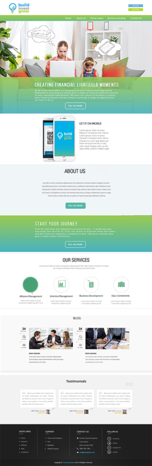 Web Design by quachystuff for Build Invest Grow  | Design: #14522381