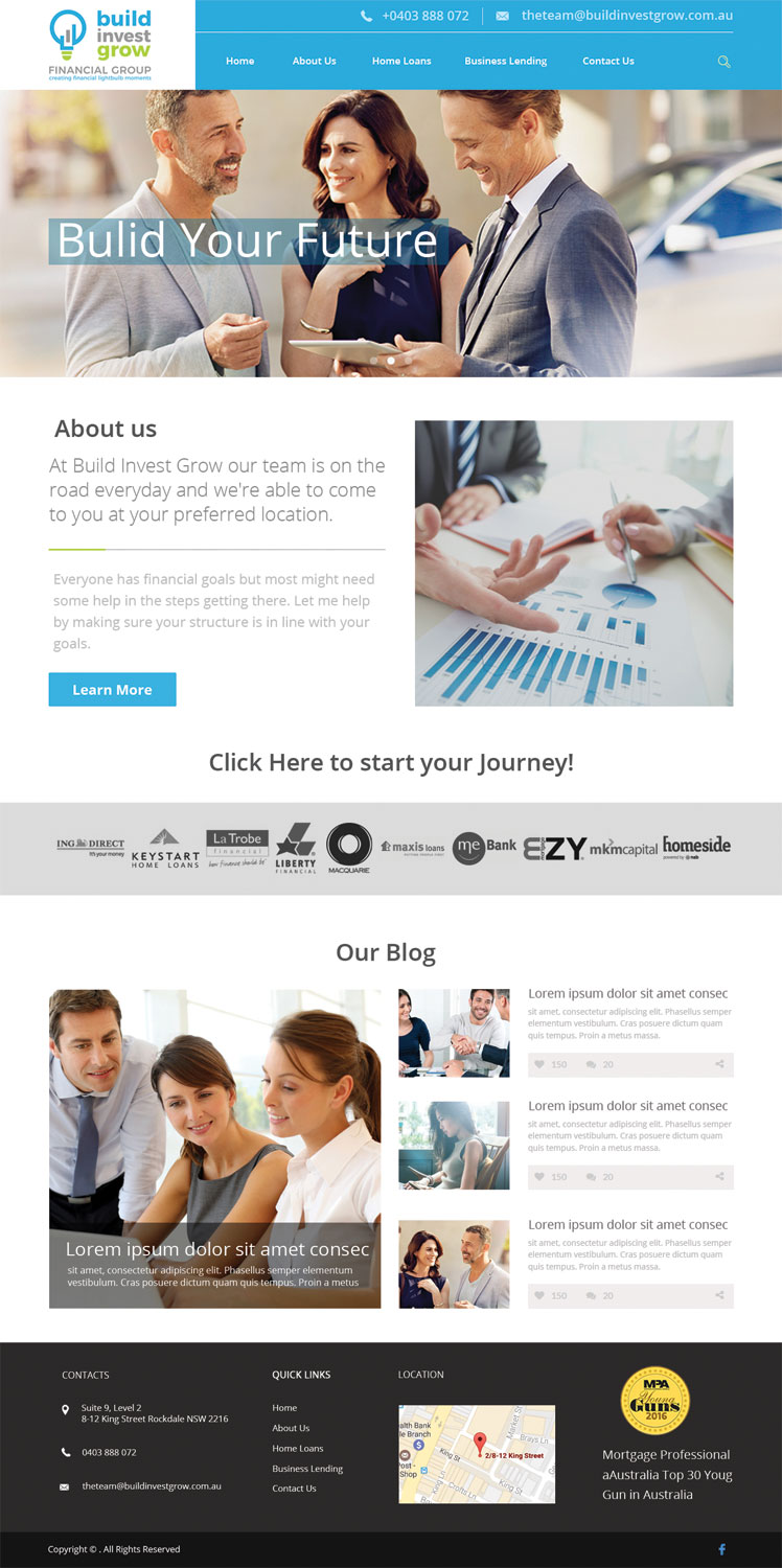 Web Design par webeezine pour Build Invest Grow  | Design #14492061