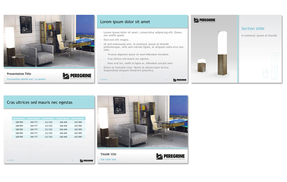 PowerPoint Design by Carla T. for Peregrine Custom Plastics & Acrylics | Design #2527980