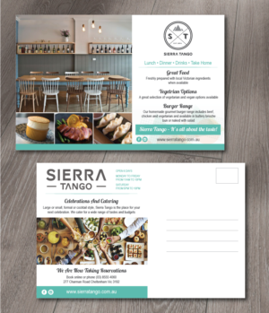 Restaurant needs a postcard to give out to commuters and potential customers. Needs to be attractive | Flyer Design by alex989