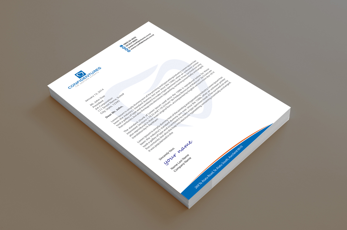Letterhead Design by alpesh9520 for Confidentures | Design #14419805