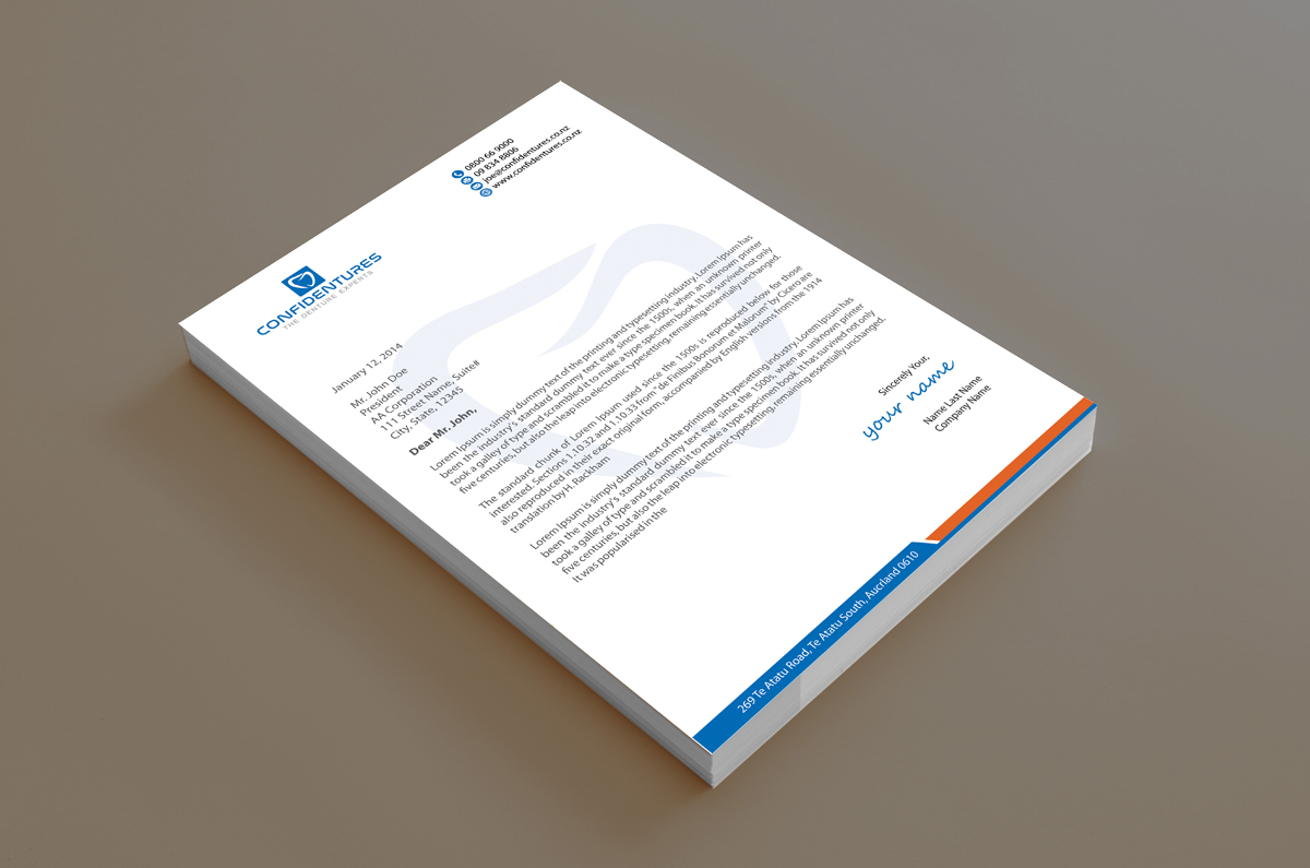 Letterhead Design by alpesh9520 for Confidentures | Design #14419806