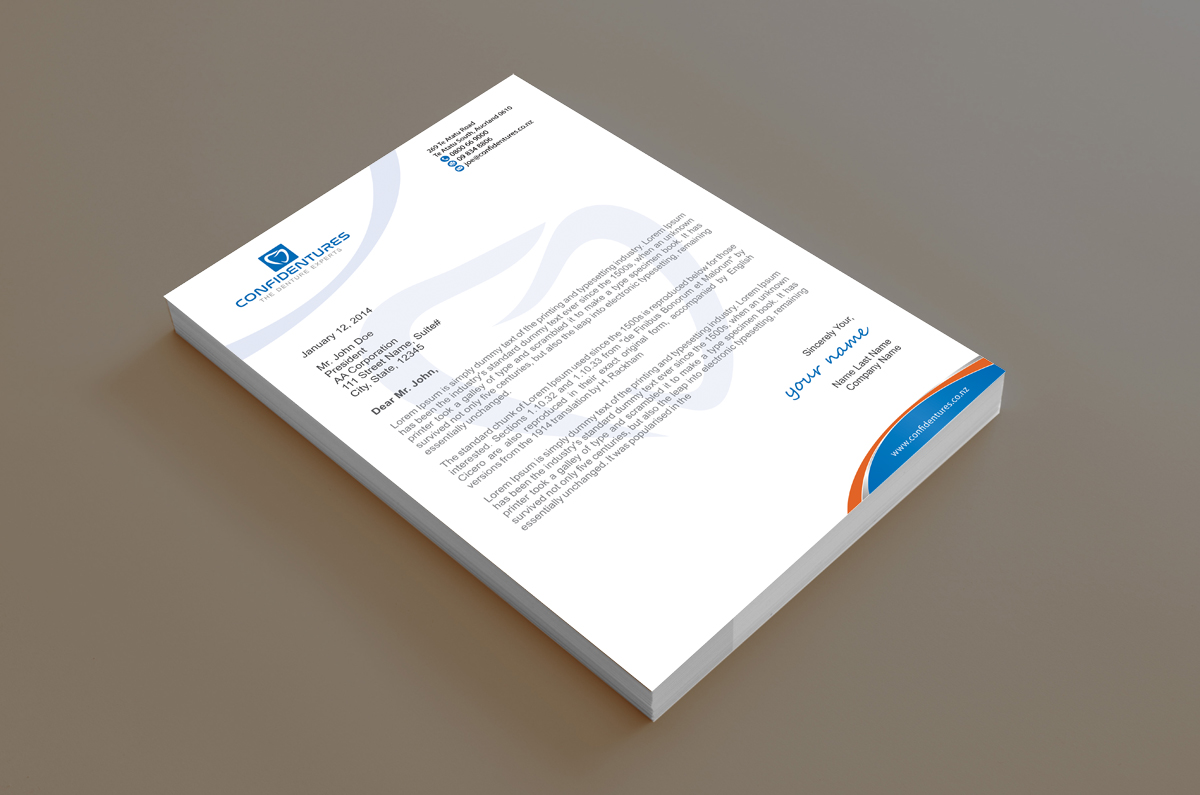 Letterhead Design by alpesh9520 for Confidentures | Design #14422198