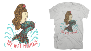 The Wet Mermaid T SHirt and marketing design | Design de T-shirt par krizvector
