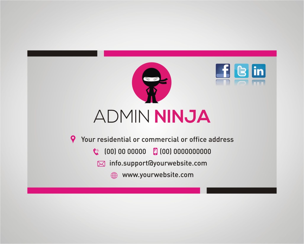 Business Card Design by INDIAN_Ashok for Admin Ninja | Design #2523392
