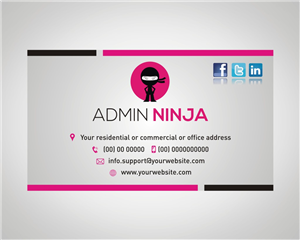 Business Card Design by INDIAN_Ashok for Admin Ninja | Design: #2523392