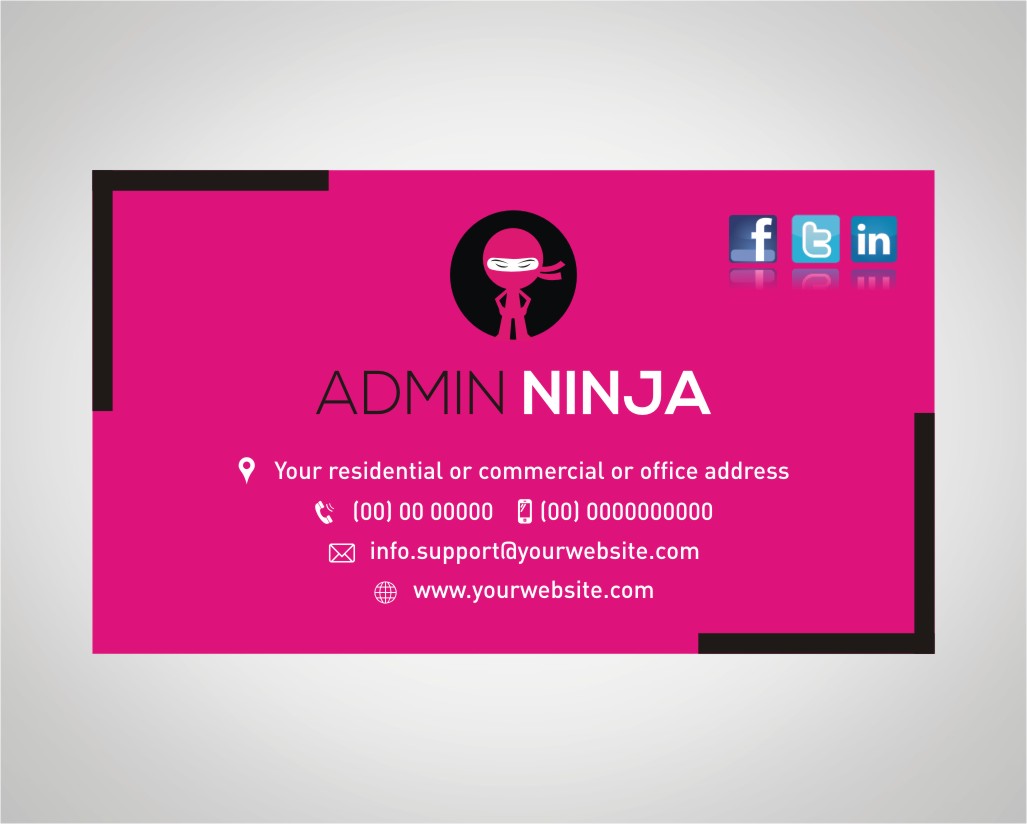 Business Card Design by INDIAN_Ashok for Admin Ninja | Design #2523413