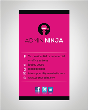 Business Card Design by INDIAN_Ashok for Admin Ninja | Design: #2523416