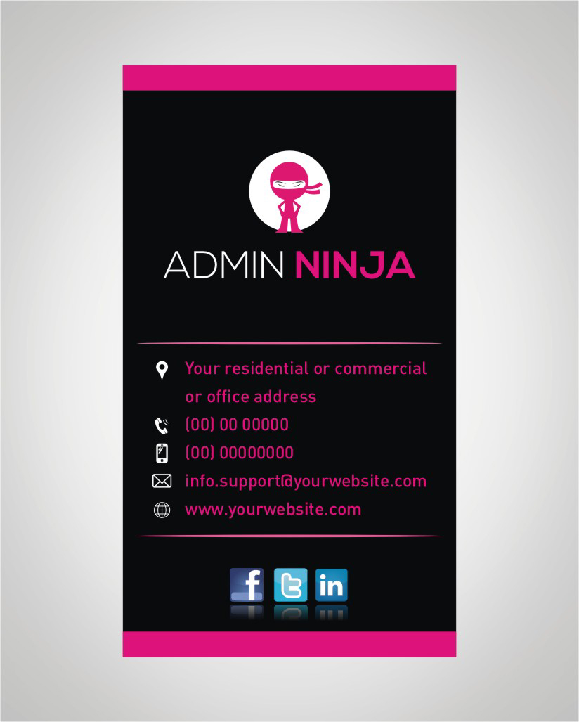 Business Card Design by INDIAN_Ashok for Admin Ninja | Design #2523421
