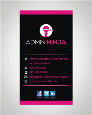 Business Card Design by INDIAN_Ashok for Admin Ninja | Design: #2523421
