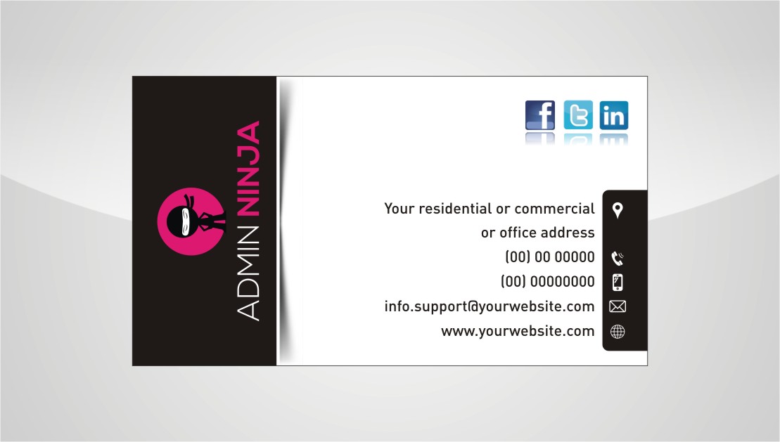 Business Card Design by INDIAN_Ashok for Admin Ninja | Design #2532974