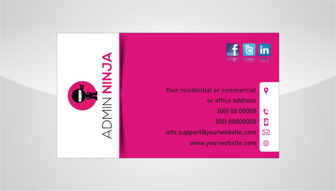 Business Card Design by INDIAN_Ashok for Admin Ninja | Design #2532975