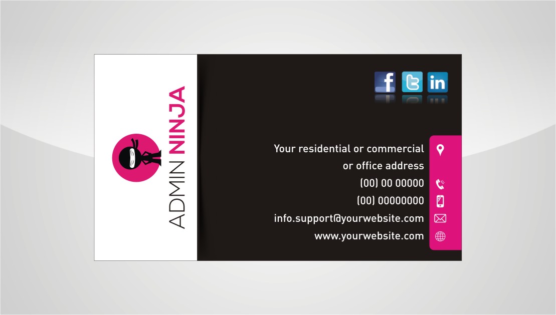 Business Card Design by INDIAN_Ashok for Admin Ninja | Design #2532978
