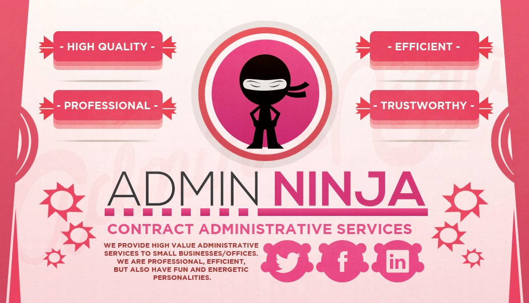 Business Card Design by Braxton F. for Admin Ninja | Design #2520918