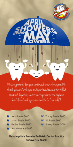 Thank You Card from Pediatric Dentist to Pediatrician - April Showers Promo | Design de Carte par Marketing Wings