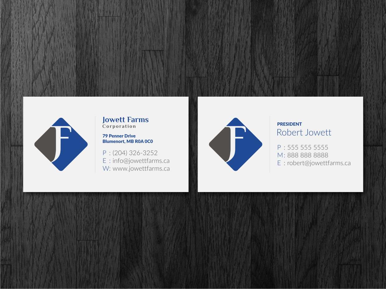 Business Card Design by Atvento Graphics for Jowett Farms Corporation  | Design #14451126