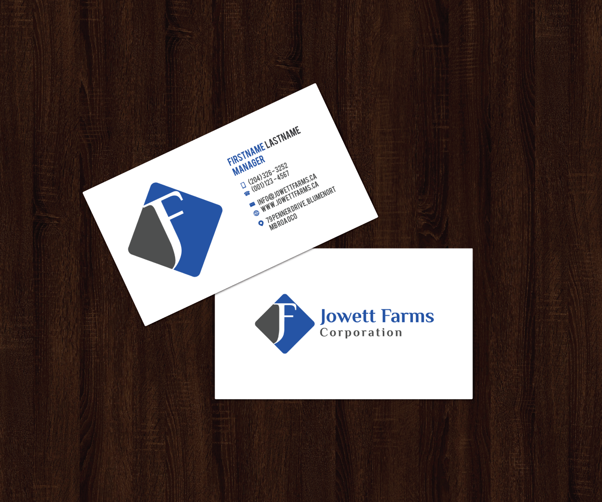 Business Card Design by JK18 for Jowett Farms Corporation  | Design #14472167