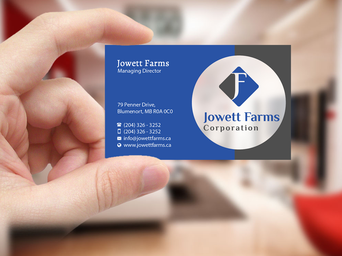 Business Card Design by Creations Box 2015 for Jowett Farms Corporation  | Design #14449802