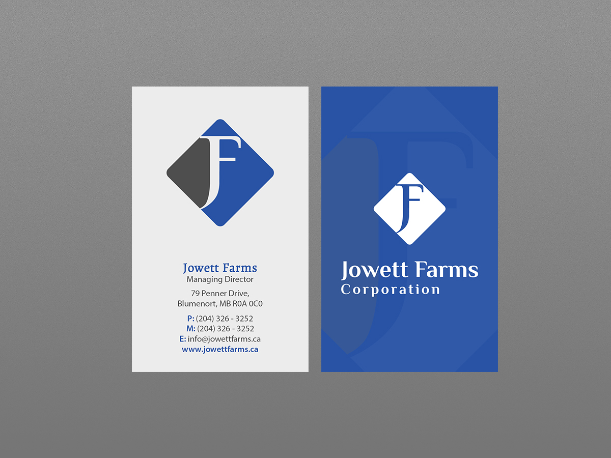 Business Card Design by Creations Box 2015 for Jowett Farms Corporation  | Design #14449804