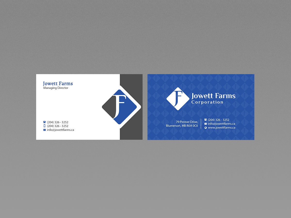 Business Card Design by Creations Box 2015 for Jowett Farms Corporation  | Design #14449809